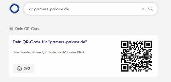 Ein QR-Code für gamers-palace.de wurde generiert.