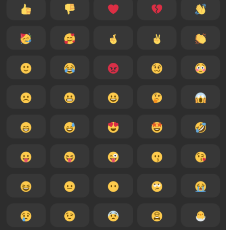 Auf dem Bild sind sehr viele verschiedene Emojis zu sehen, unter anderem Smiley mit Herzen statt Augen, Smiley mit Sternen statt Augen, ein böser roter Smiley, ein Zeigefinger, ein erschrockener Smiley und viele weitere.