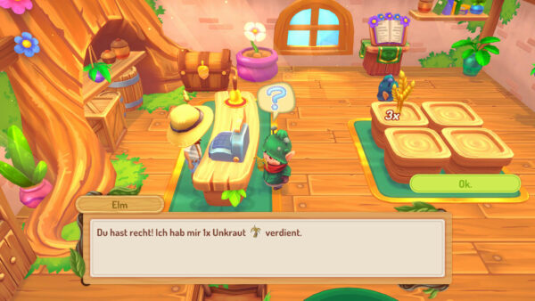 Verkauf im Hofladen, der Käufer sagst: "Du hast recht! Ich habe mir ein Mal Unkraut verdient.